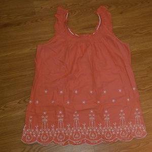 Coral and White design tanktop